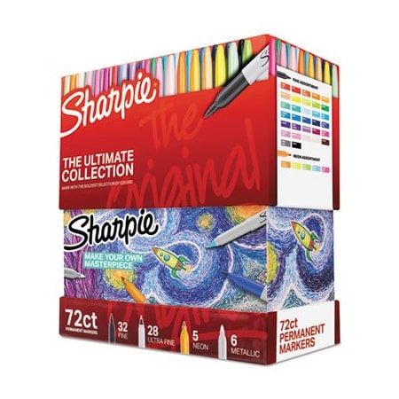 Sanford Sharpie, PERMANENT MARKERS ULTIMATE COLLECTION, ASSORTED TIPS, 72 ASSORTED COLORS 1983254